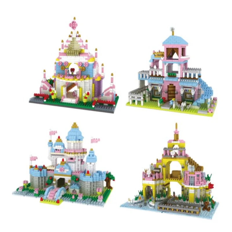 

2018 New Arrival Big Size Castle Bricks Street Architecture Series Building Blocks Assembled Educational Blocks Toys Girls Gift