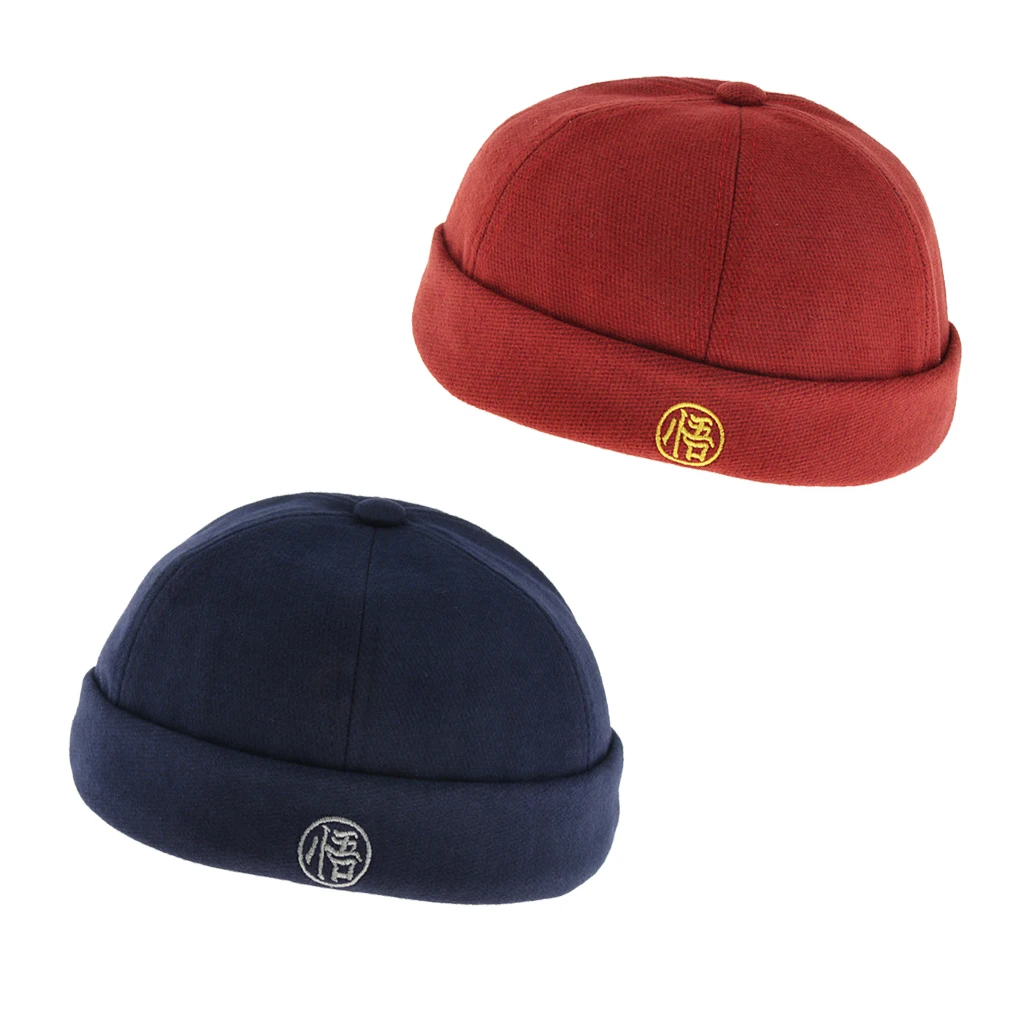 2 Buah Pria Retro Docker Topi Wol 