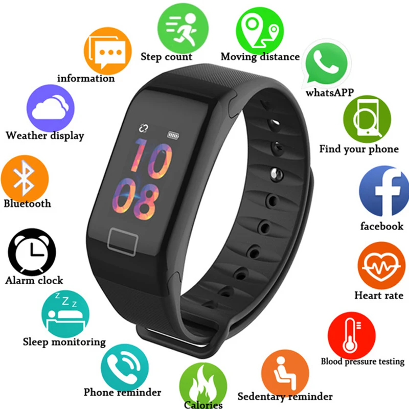 

Sport Bracelet Wristband for Samsung A10 A20 A20e A30 A40 Message Reminder Rate Time Band Smart Watch For Galaxy A50 A60 A70 A80