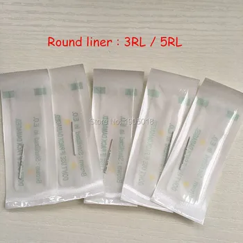 

Top quality 100pcs make up eyebrow fog pen round liner 3RL tattoo needles disposable single sterilized for permanent makeup