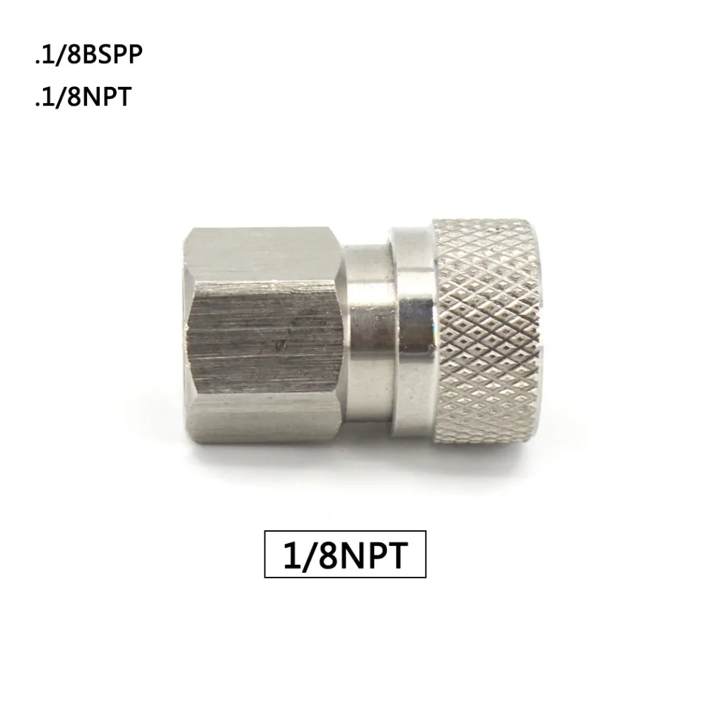 

Paintball PCP Airforce 1/8NPT 1/8BSPP Female Quick Disconnect 8mm Air Filling Coupling Connector Fittings Socke Stainless Steel