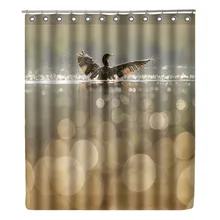 WONZOM Rain Duck Shower Curtain Dog Waterproof Bathroom Curtain Modern Animal Bath Curtain With 12 Hooks Accessories Home Decor