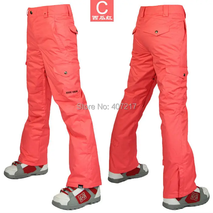 2015 women's red ski pants pink climbing snowboarding pants outdoor