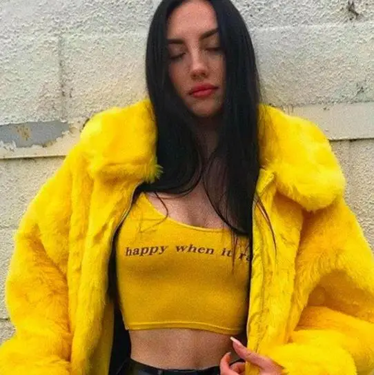 Faux Fur Coats Women Thick Brand Steetwear Streetwear Female Yellow Fur Coats And Jackets Winter Warm Fur Coat