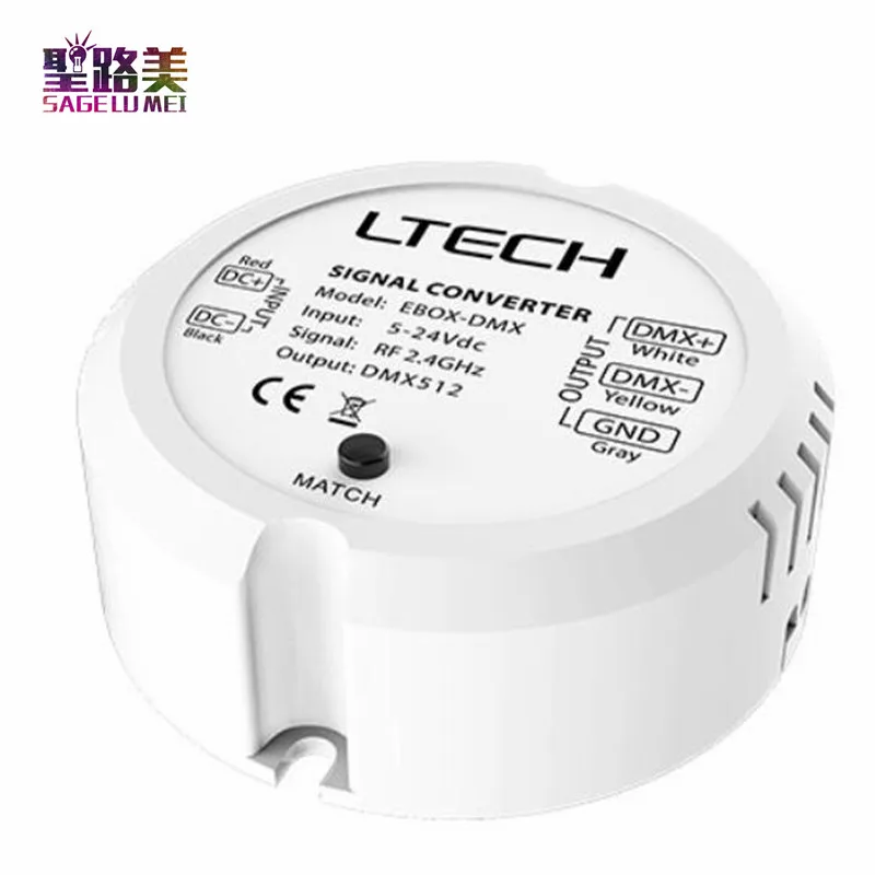 

LTECH EBOX-DMX DMX Signal Converter Wireless Module 5~24V DC input RF 2.4GHz/DMX512 FOR LT-BUS
