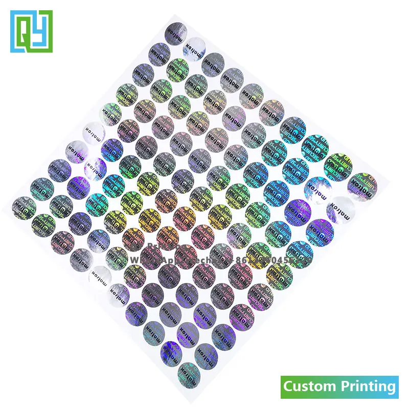 10000pcs 14x14mm 무료 배송 사용자 정의 인쇄 보안 3D 실버 홀로그램 스티커 브랜드 마크 로고 이름 보안 인감 레이블
