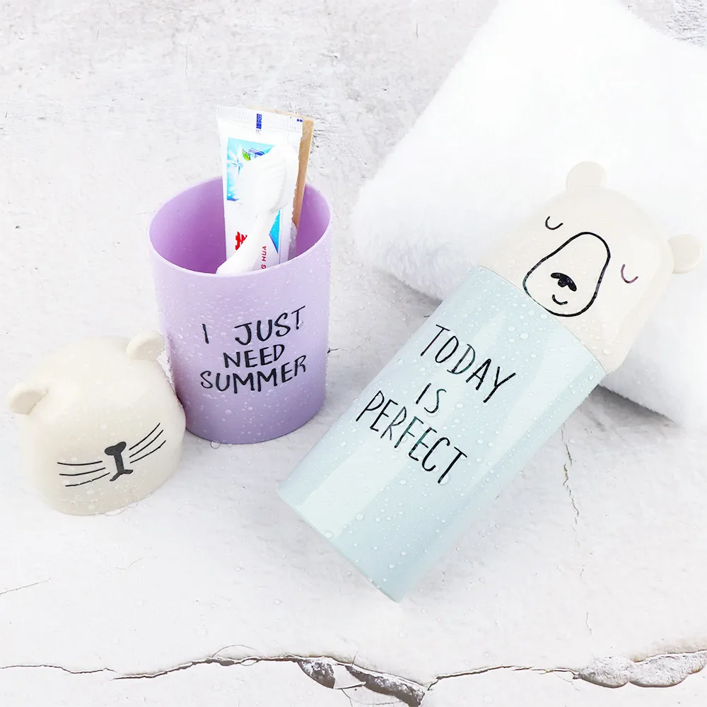 

Creative Portable Toothbrush Cup Wash Toothpaste Holder Business Travel Plastic Washing Supplies Storage Box Creative Organizer