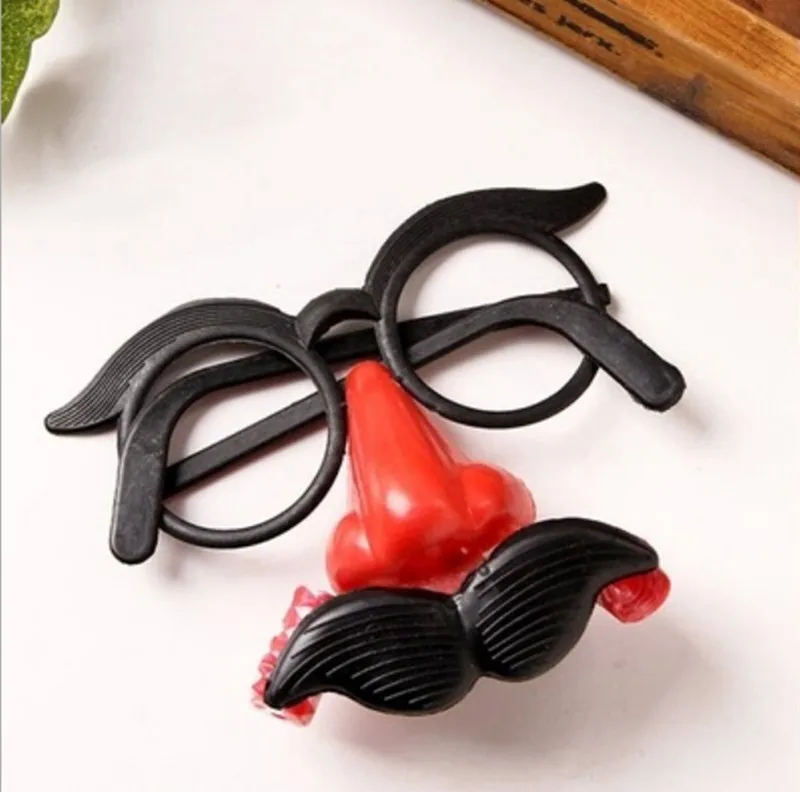 Забавные клоунские очки для костюмированного бала в круглой оправе красный нос, свисток усы фальшивый нос волос Удар дракона шуточные игрушки игрушка юмора