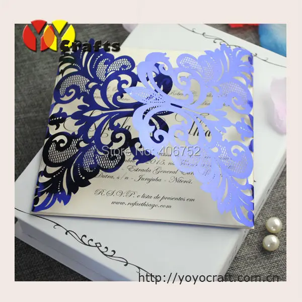 Luxury promotion royal blue printable lace laser cut