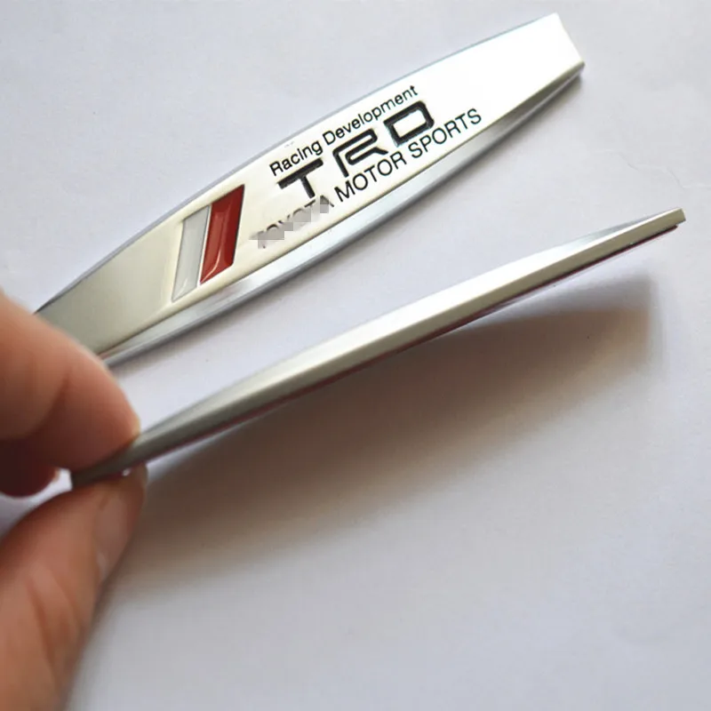 2 шт. боковой эмблемы наклейки алюминиевый Металл Логотип Наклейка для Toyota CROWN eiz TRD гоночный логотип