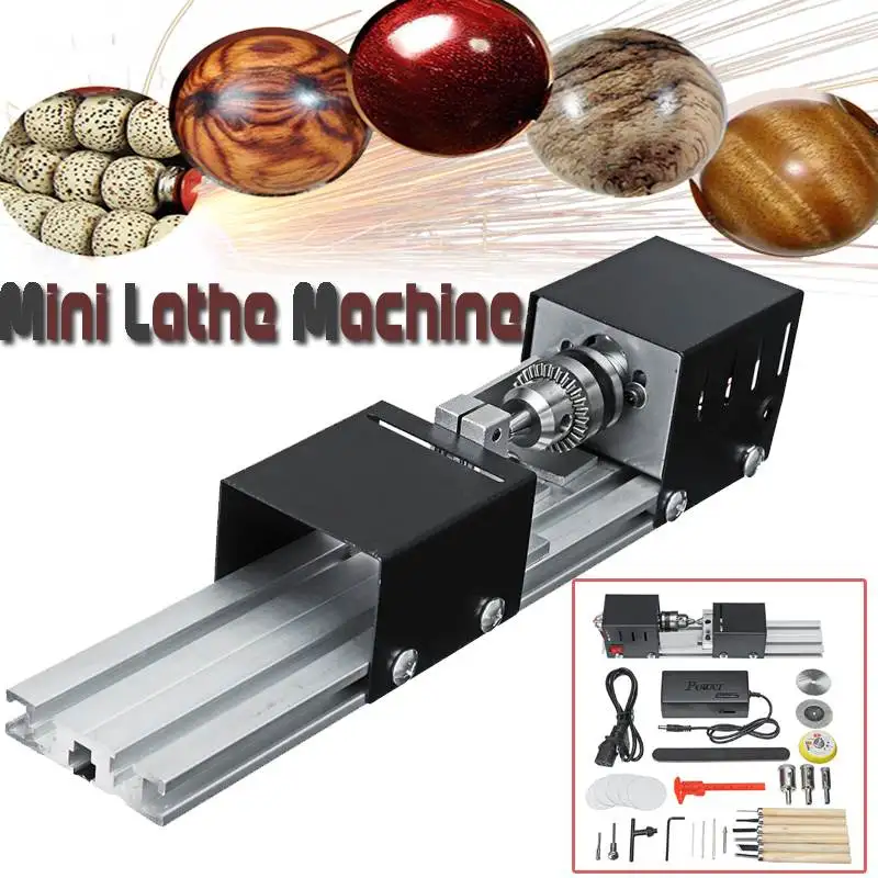 

MPT 200W Mini Lathe Machine DIY Woodworking Lathe Machine Grinding and Polishing Beads Polishing Drill Rotary Tool Wood Working