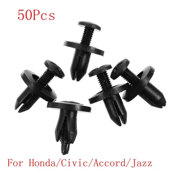 

50Pcs 6mm Clips Car Bumper Cover Diversion Fenders Plate Swell Auto Plastic Fastener For Honda/Civic/Accord/Jazz