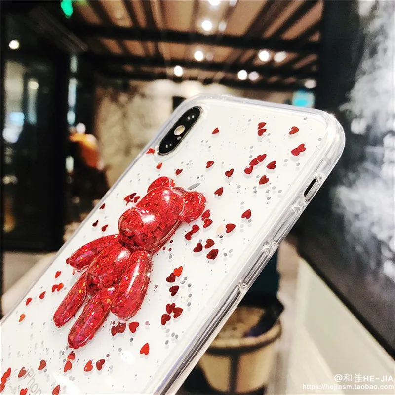 Чехол для телефона Huawei mate 9 10 20 lite pro Nova 2 plus 3i милый 3D градиент блеск Сердце Медведь