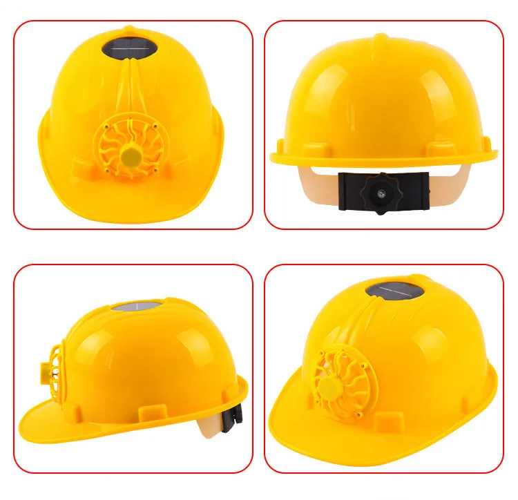Желтый Солнечный силовой защитный шлем на открытом воздухе Рабочая жесткая шляпа солнечная панель Вентилятор охлаждения строительство