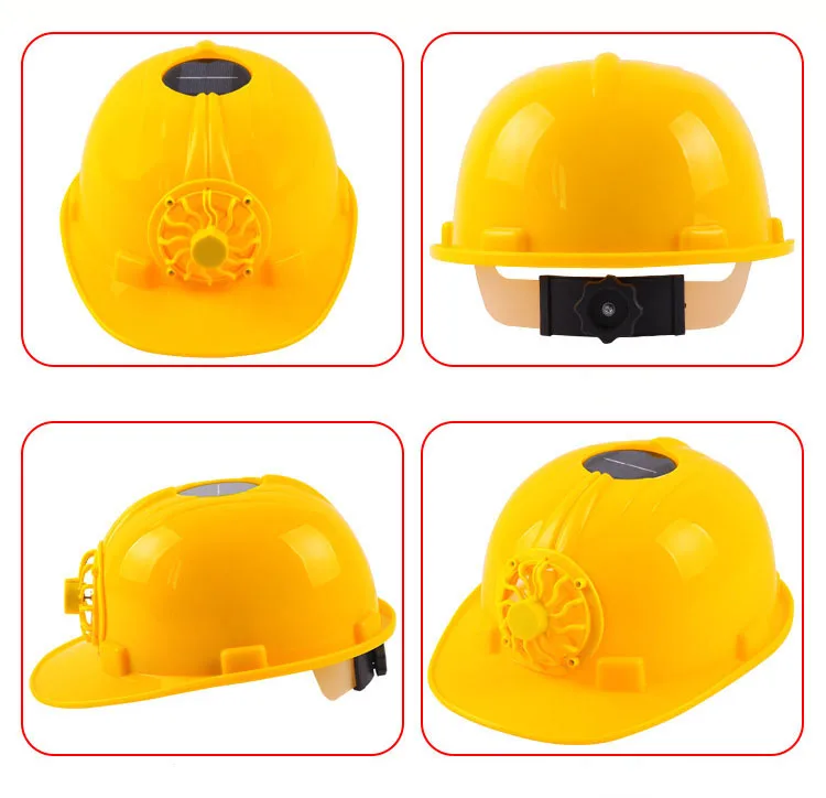 CCGK Yellow Solar Power Safety Helmet Outdoors Working Hard Hat Solar Panel Cooling Fan Construction Workplace Protective Cap (8)