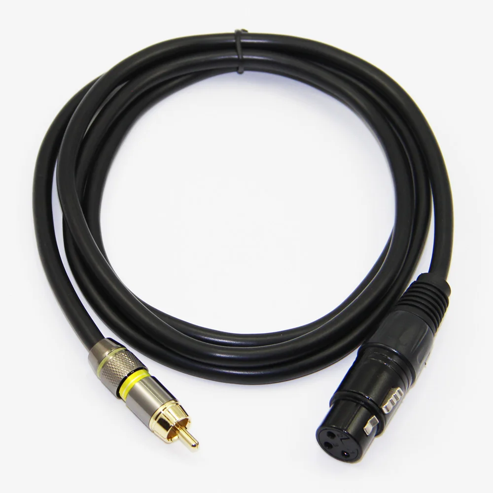 Позолоченный кабель Bochara XLR мама RCA папа двойное экранирование (фольга + плетеная