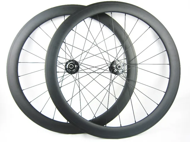 Cheap Thru axle 15mm 700 carbon fiber road cyclocross wheel set disc brake rear skewers 50mm clincher 23mm width