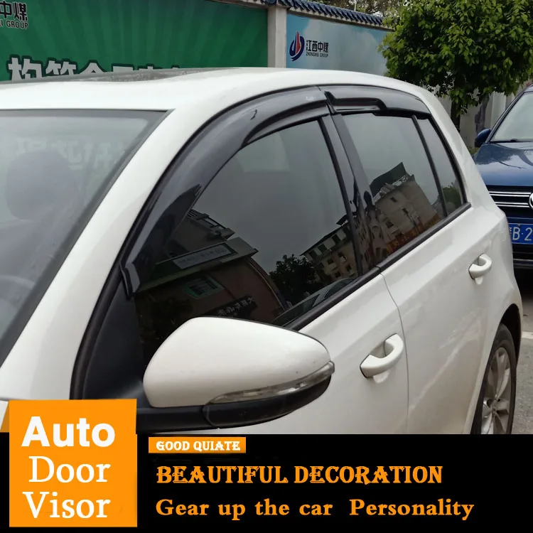 

For Fit Volkswagen Golf 6 Window Visor Plastic Vent Shades Sun Rain Deflector Guard 4PCS/SET For 2011/12/2013 GOLF 6 Door Visor