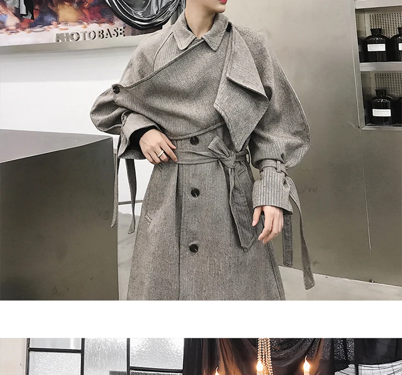  Trench Coat Men Streetwear Punk Rave Gothic Long Jacket  (28)