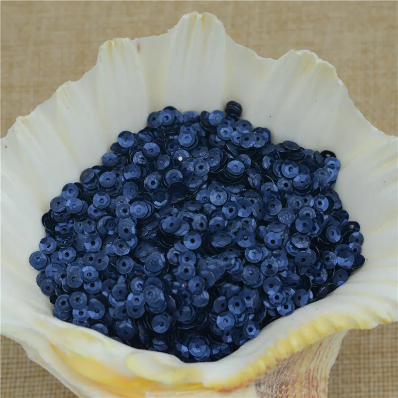 

New 30g(6000pcs) Matte Navy Blue Color 4mm CUP Round Loose Sequins for Crafts Paillettes Sewing Wedding Crafts PVC DIY Materials