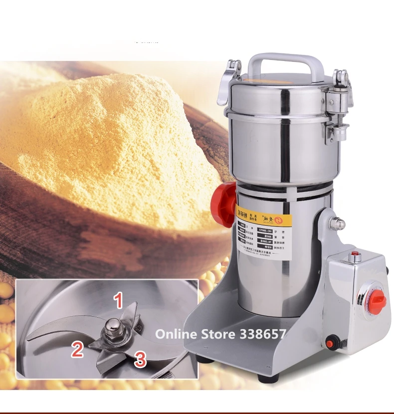 300g Chinese medicine medical dry fine herb weed grinder spice grain