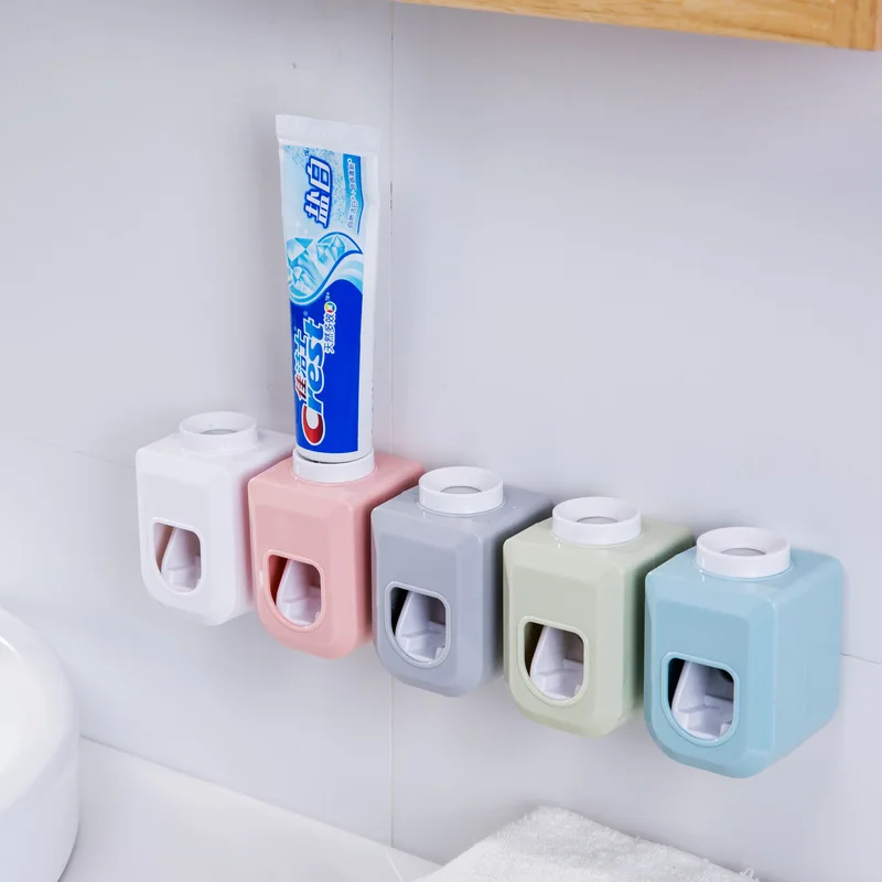 1Pc Automatic Toothpaste Dispenser New Hands Free Toothpaste Squeezer Out Adhesive Tape Wall Mount Home Bathroom Accessories