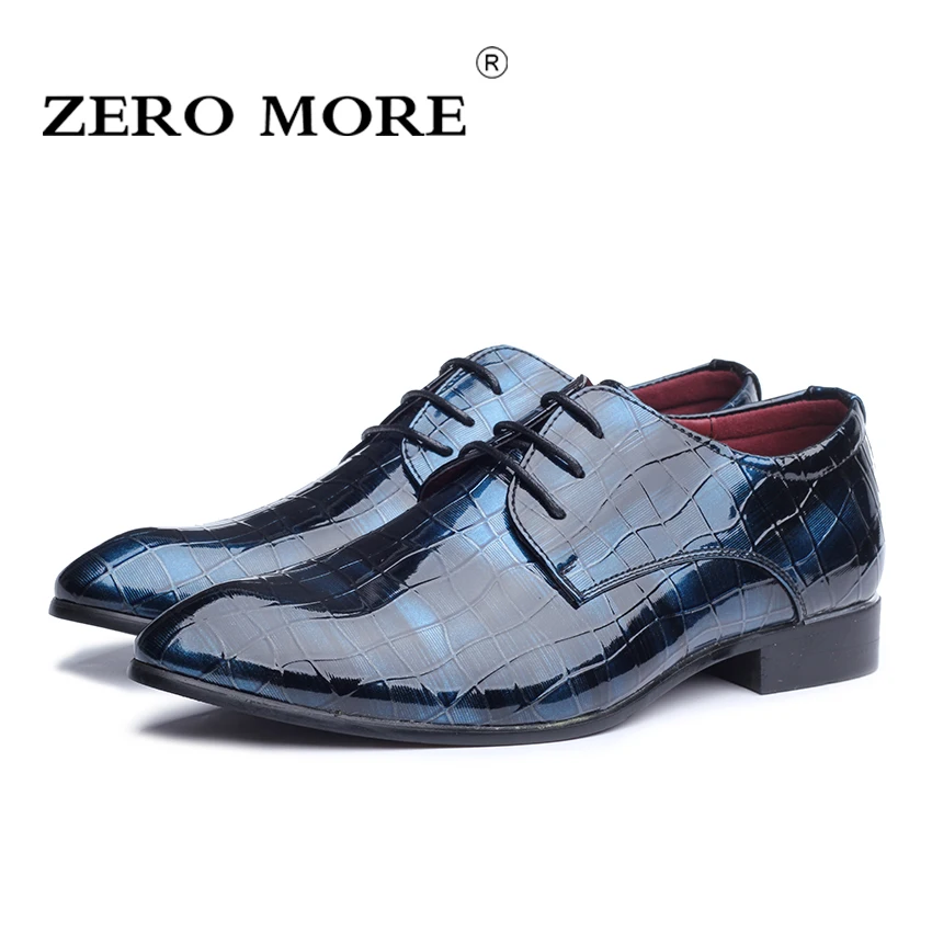 

ZERO MORE Mens Shoes Large Sizes Hot Sale Gradient Color Print Square Plus Size Formal Dresses For Work Casual Shoes Men Lace Up