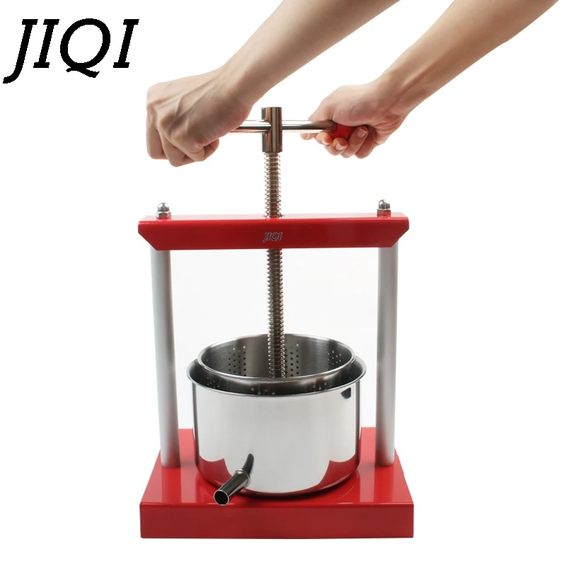 Online Exprimidor Manual de acero inoxidable JIQI exprimidor de cítricos de limón naranja Extractor lento de jugo de fruta de mano separador de aceite separador de vino