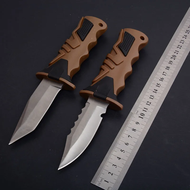 Купить Hysenss Deepsea Дайвинг фиксированным лезвием Ножи 5Cr15Mov 58HRC FRN ручка Открытый Отдых Охота выживанию спасения леггинсы Ножи