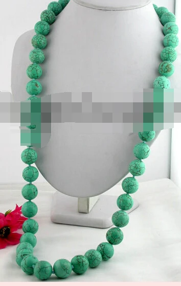 

huij 002464 Palmary 35" 18mm nature round sky-blue turquoise necklace