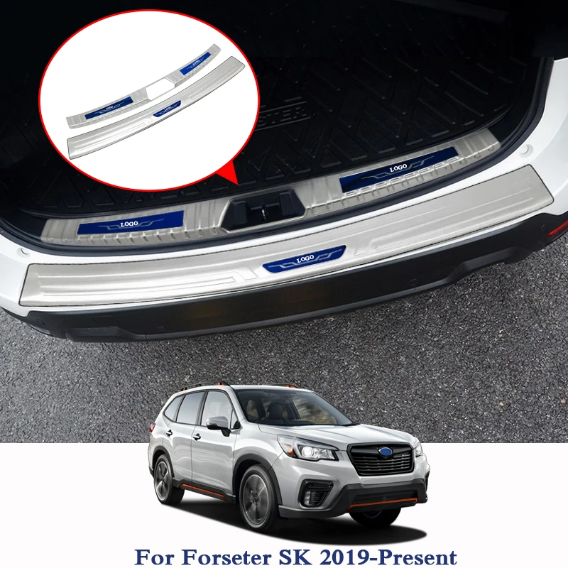 

For Subaru Forester SK 2019 Trunk Rubber Rear Guard Bumper Protector Sequin Rear Bumper Protector Sill Car Trunk Trim Sequins