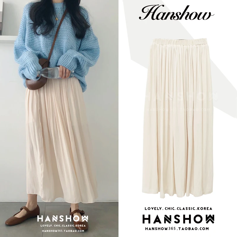 

Solid Mesh Soft Sweet All-match Skirt Student Vintage Chic Retro Preppy Style Autumn Women Long Skirt Femme Largo Falda Gonna