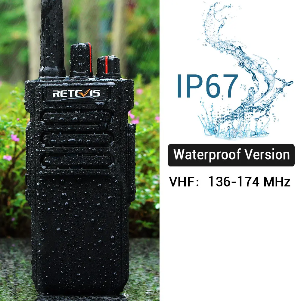 Высокомощная рация Retevis RT29 UHF VHF VOX Scrambler Scan IP67 двухсторонняя радиостанция кв приемопередатчик водонепроницаемый опционально - Цвет: IP67 VHF 136-174MHz