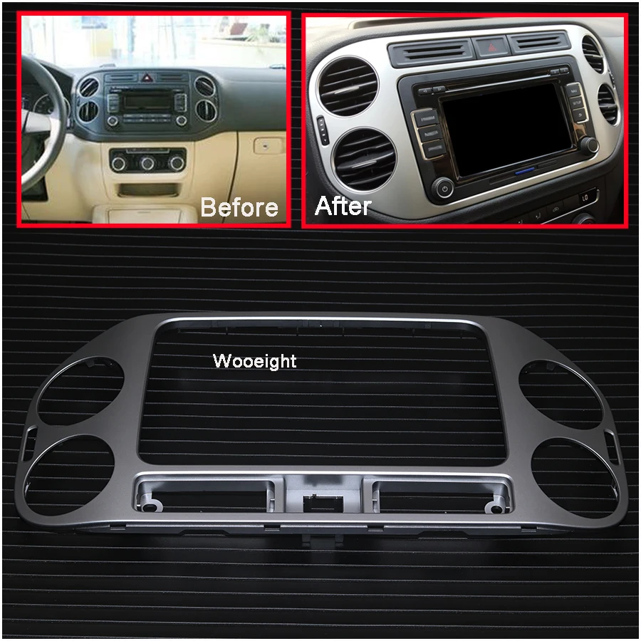 

Wooeight 1Pc Car Central Dashboard Panel Navigation Frame Air Vent Outlet AC Trim Cover Styling For VW Tiguan 2013 2014 2015