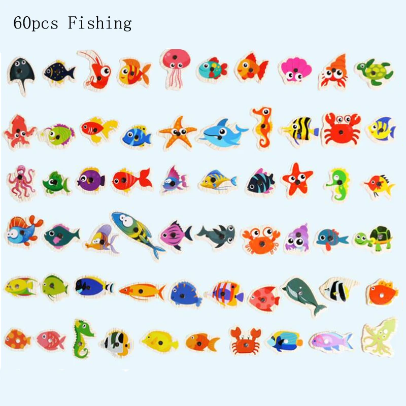 Wooden Magnetic Fishing Game Toys 6