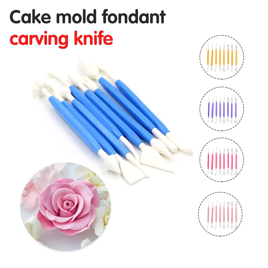 

Modelling Plastic Baking Craft Tool Set 8pcs/lot Sugar Craft Fondant Cake Pastry Carving Cutter Chocolate Decorating Flower