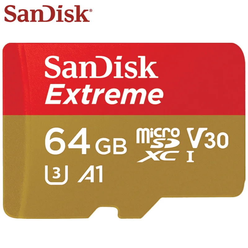 Дешевый Оригинальный SanDisk Micro sd card 64 ГБ карты памяти Extreme Class10 U3 100 МБ с. 32 ГБ 64 ГБ TF карты Поддержка 4 К UHD