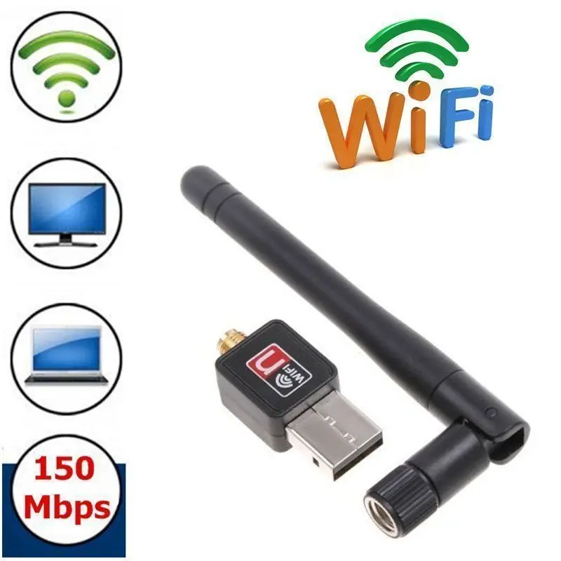 

Wireless Adapter Usb 150Mbps Wireless Rceiver Transmitter Wireless USB Dongle For Computer Wifi USB Rotatable Antenna