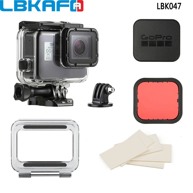 LBKAFA 45 м подводный водостойкий корпус чехол + цвет фильтр для подводной съемки комплект для GoPro Hero 5 6 7 черный камера аксессуары