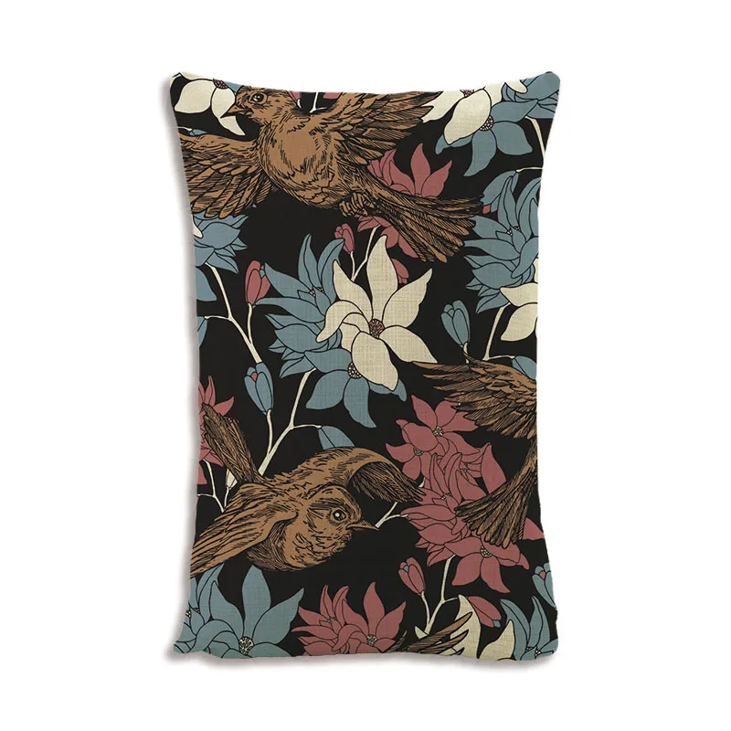 

2018 Vintage flower pillow cover home decorative pillow case cotton linen pillowcase 30x50cm couch cushion bedding Retro pattern