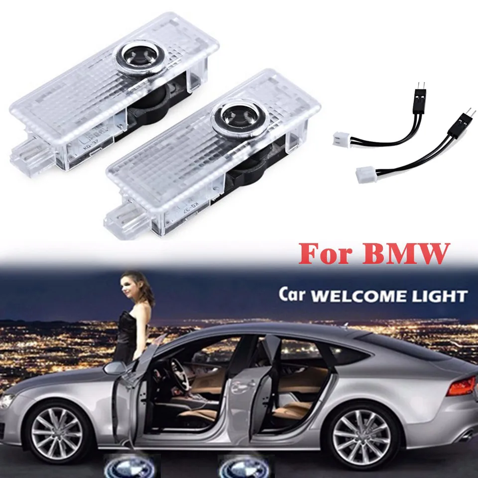 2PCS LED Car Door Logo Projector Laser Ghost Shadow Light For