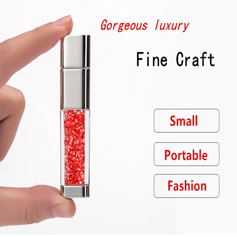 Fashion Real Capacity Usb Flash Drive 32GB 64GB Crystal Pen Drive 16GB Usb Stick 8GB Pendrive Memory Stick U Disk Custom Logo 6