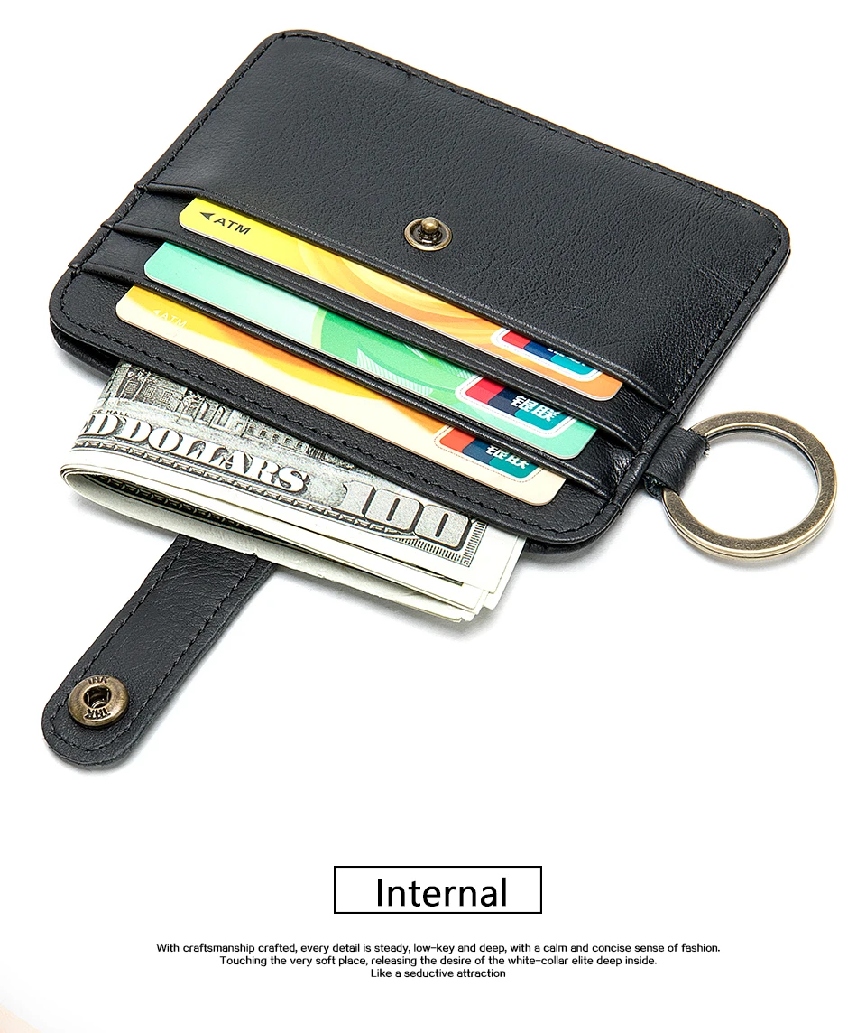 17 men's card holder wallet leather genuine business bank card holder for men mini credit card pocket protection cardholder