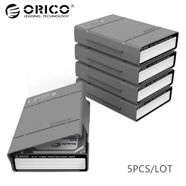 ORICO PHP-5S Портативный PP 3,5 дюймов жесткий диск защитный бокс Водонепроницаемый внешний жесткий диск для хранения чехол с знак этикетку 5 шт.