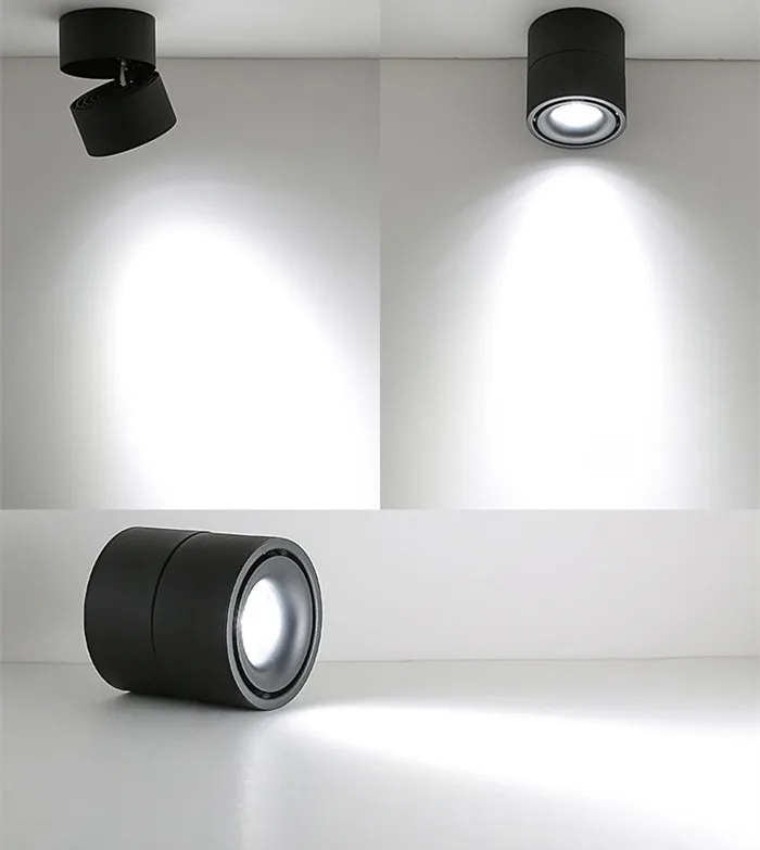 Luzes de Teto Lâmpadas de Teto de Led Graus de Rotação Luzes da Trilha Luz de 360 Dimmable Levou 12 w Superfície Montado Spot 1 Pcs Cob 15 1 pcs Dimmable LEVOU Luzes de Teto