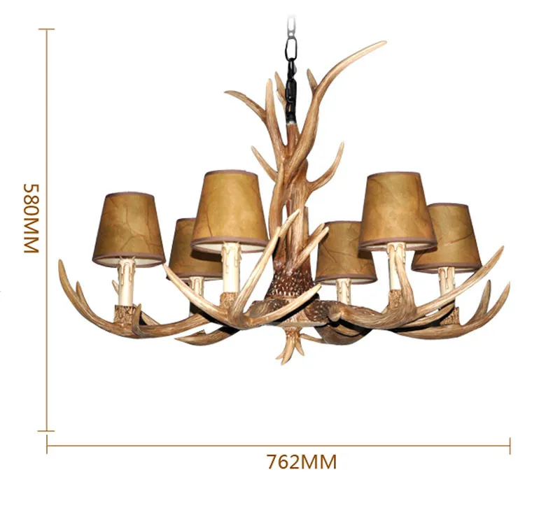 Countryside 6 Heads Chandelier for Home lighting decoration indoor christmas lamp pendentes e lustres Antlers wooden pendant chandelier3