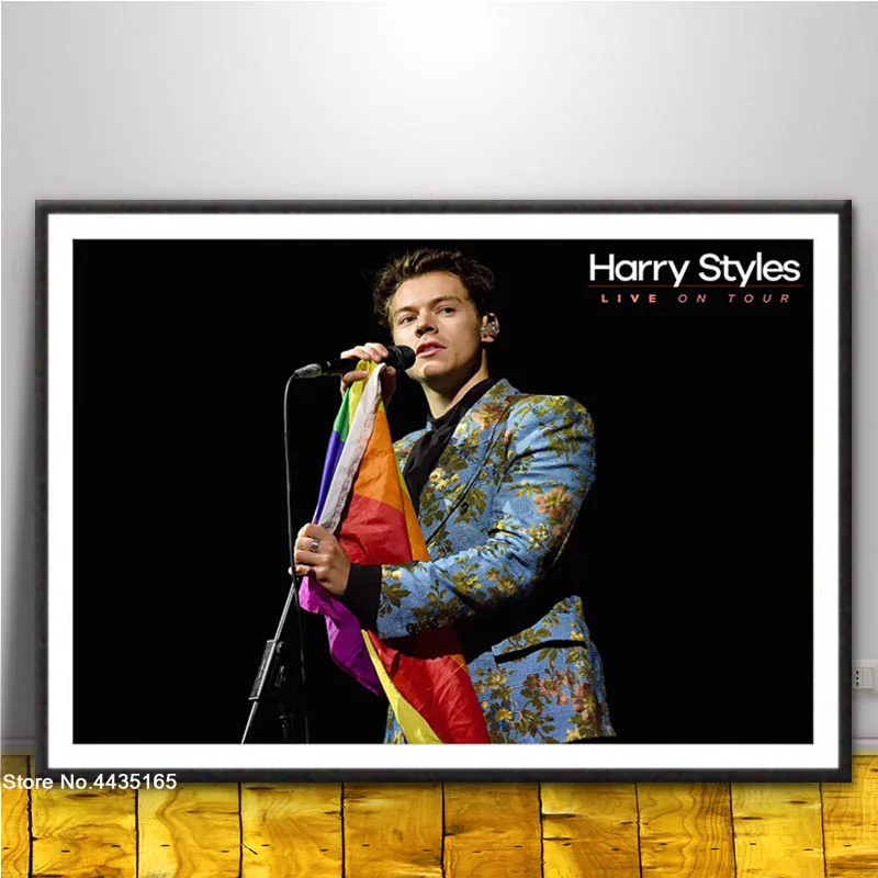 Плакаты и принты Harry Styles», певица звезда альбом музыка постер Live Холст Картина Wall Art печати для Гостиная домашний декор - Цвет: Зеленый