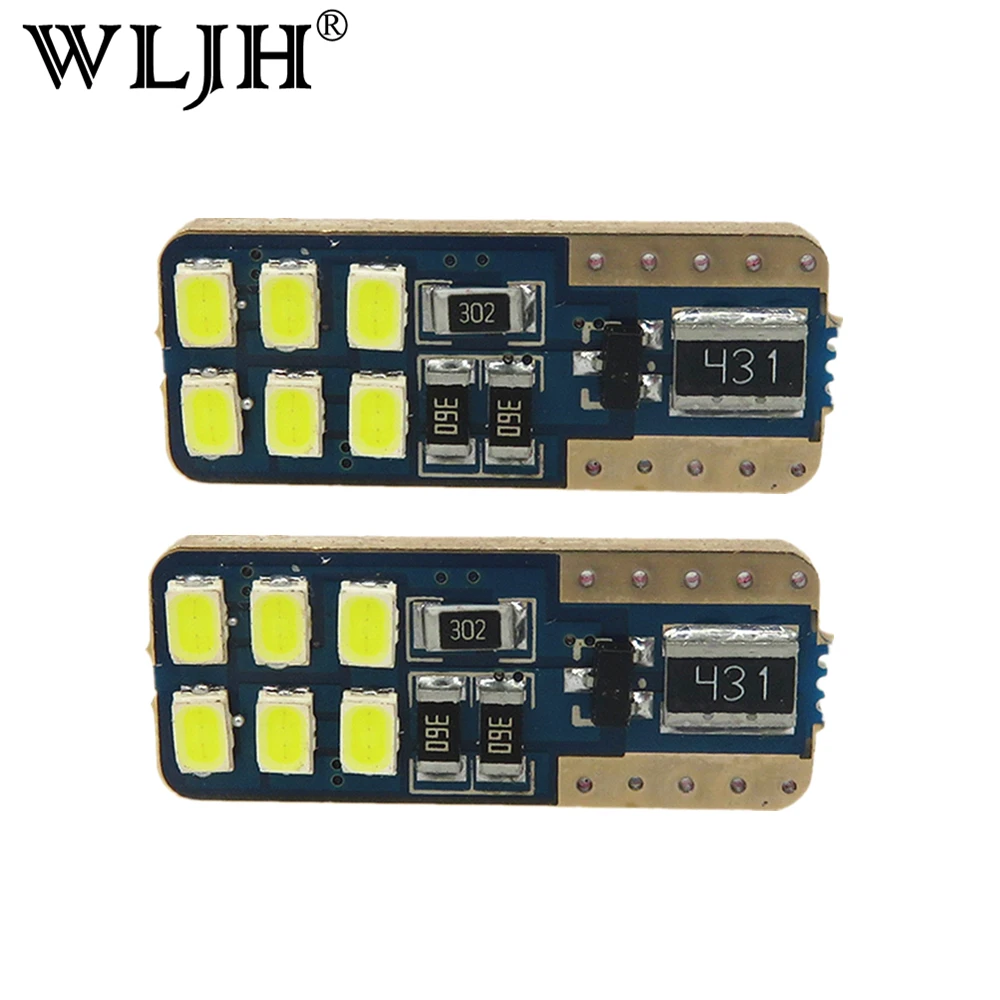 

WLJH 2x Canbus T10 LED W5W Car LED License Plate Auto Lamp for mitsubishi asx Evo V3 Lioncel Galant outlander lancer accessory