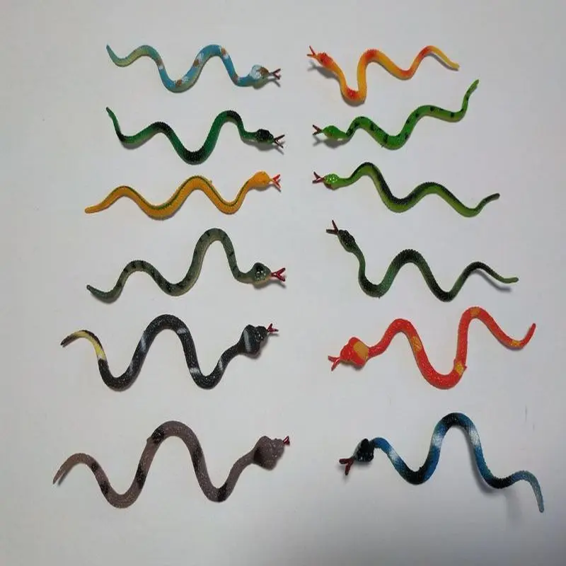 12pcs/lot Snakes Model Cute Animals Gifts Boys Toys Hobbies Kids Mini