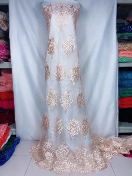 

2018 New Style French Net Lace Fabric Flower African Tulle Mesh Lace Fabric High Quality African Lace Fabric (YJ-12-18